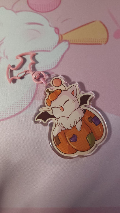 Pumpkin Moogle Acrylic Keychain