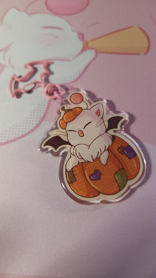 Pumpkin Moogle Acrylic Keychain