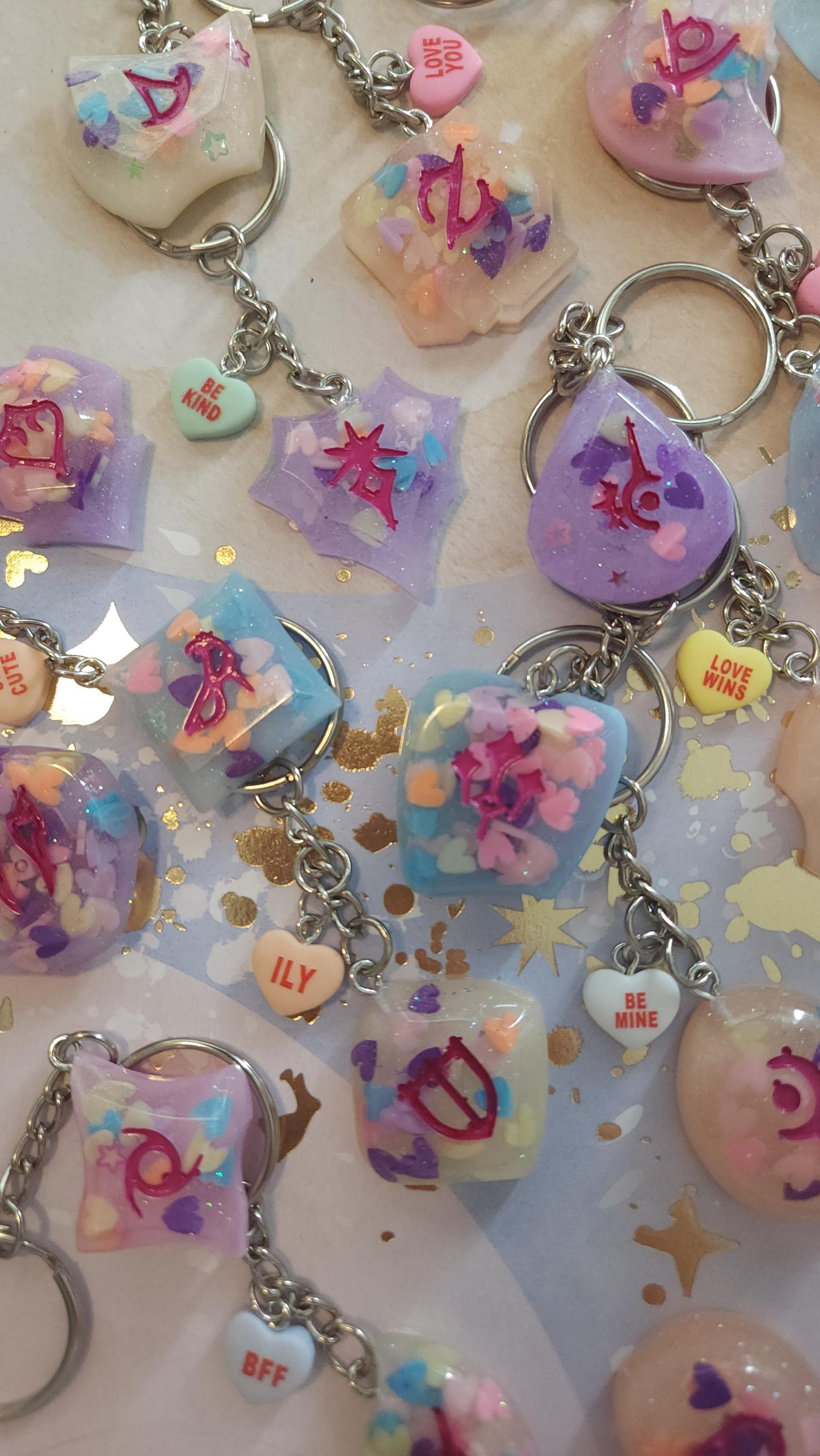 Candy Heart Jobstone Charms