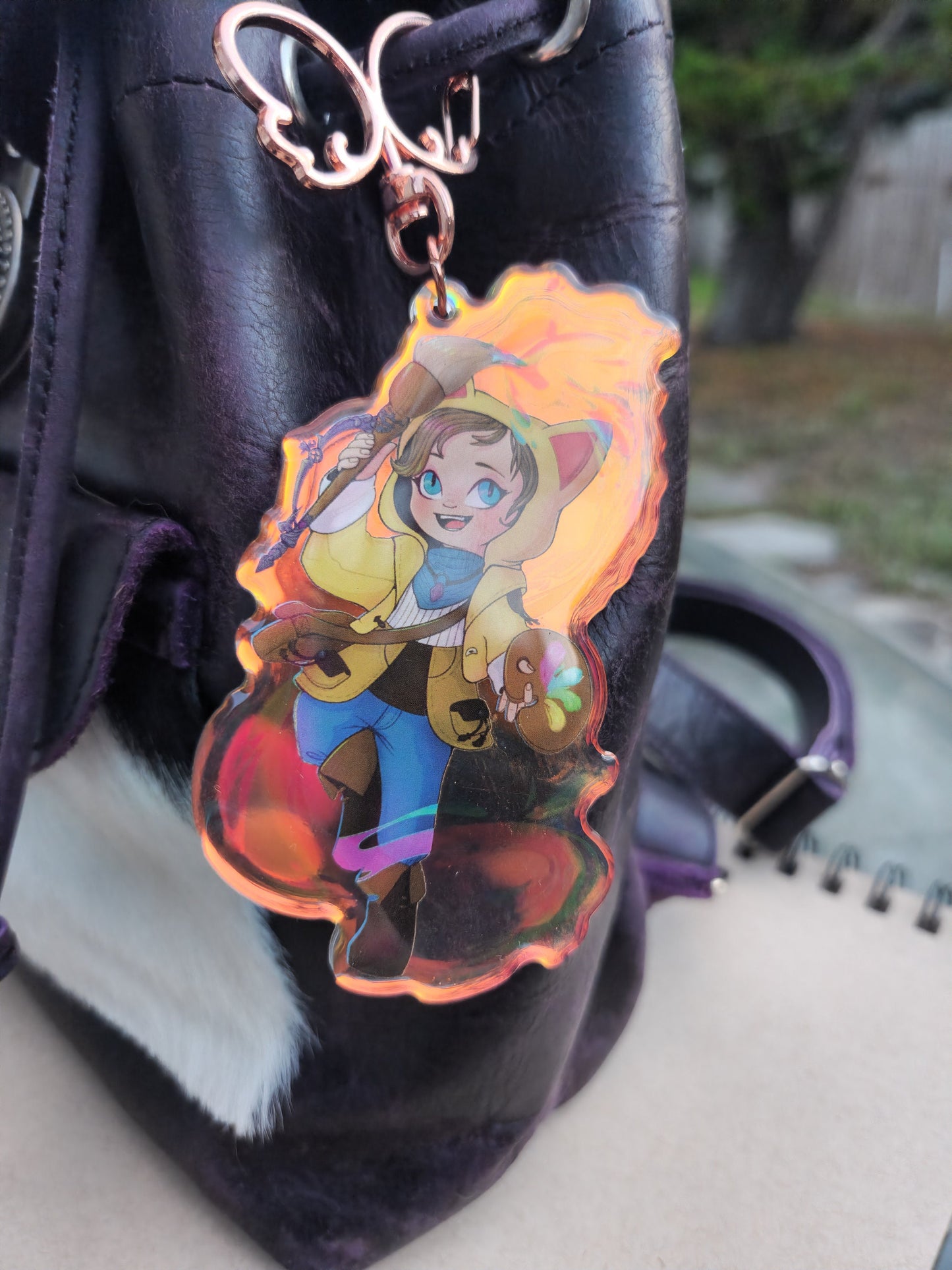 FFXIV Krile Pictomancer Dawntrail Rainbow Acrylic Keychain