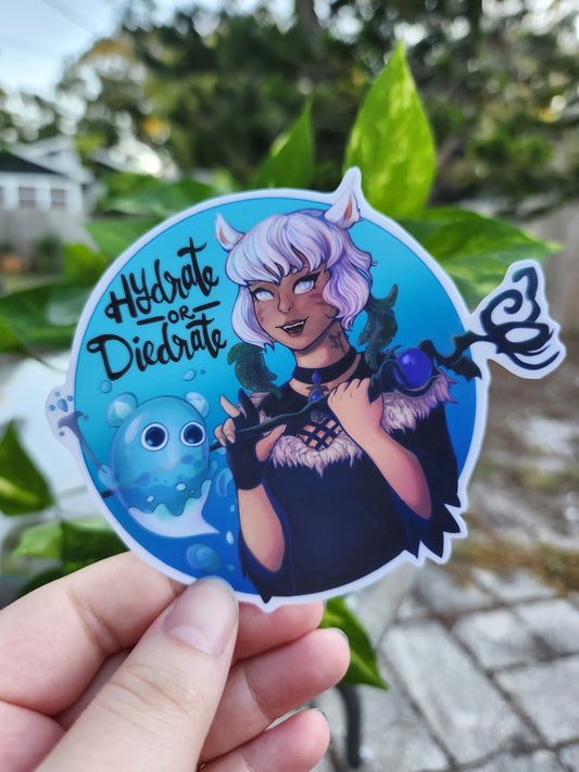 FFXIV Y'shtola Hydrate or Diedrate Nixie Vinyl Sticker