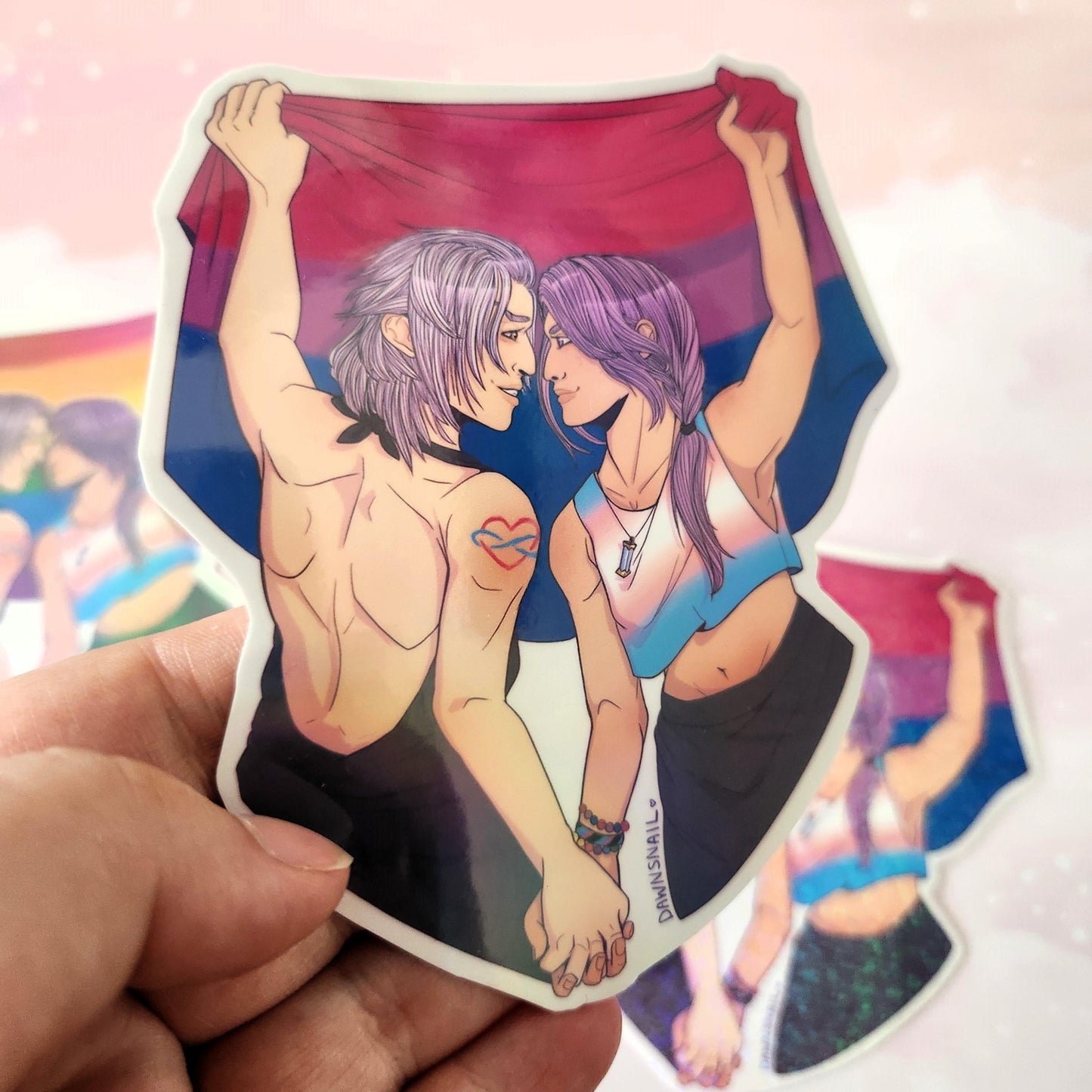Hythades Pride Sticker | FFXIV Hades & Hythlodaeus | Gay and Bisexual Flags!