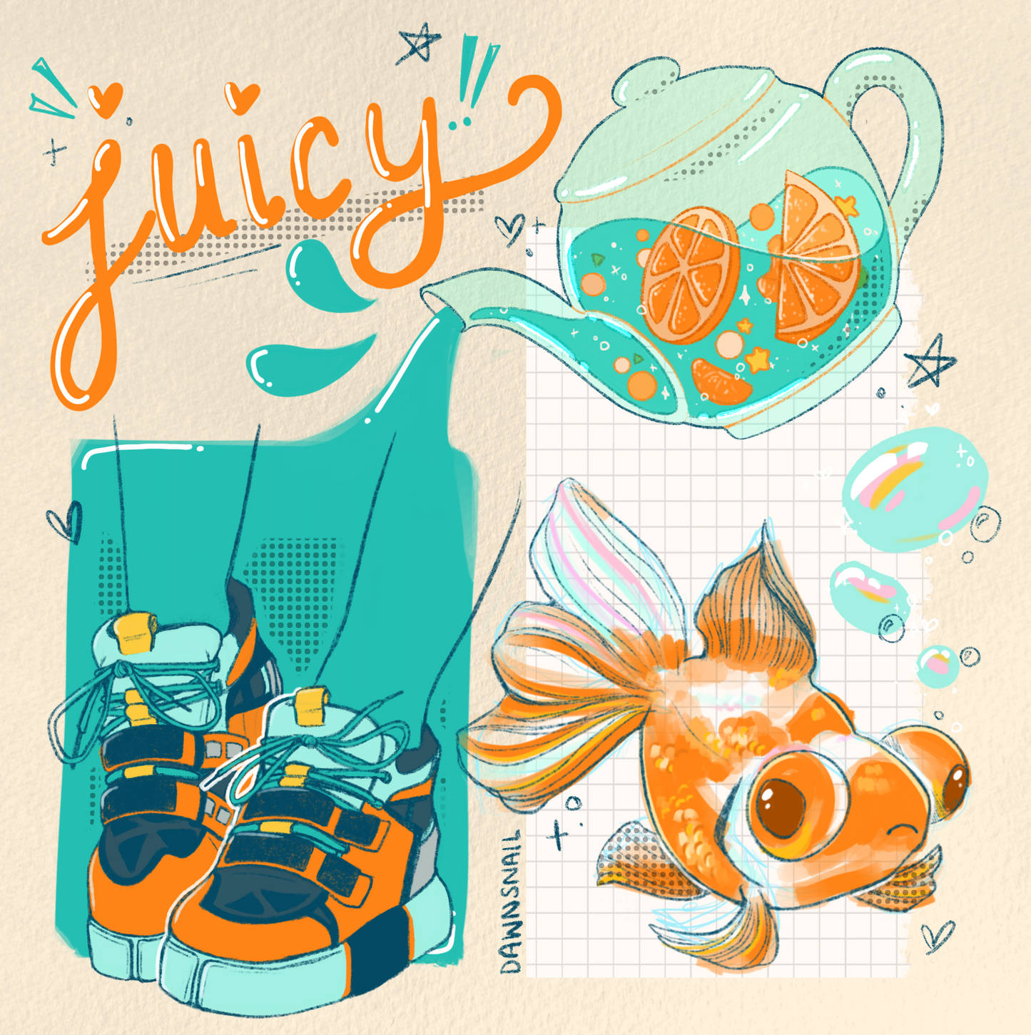 Juicy Sketchpage Art Print
