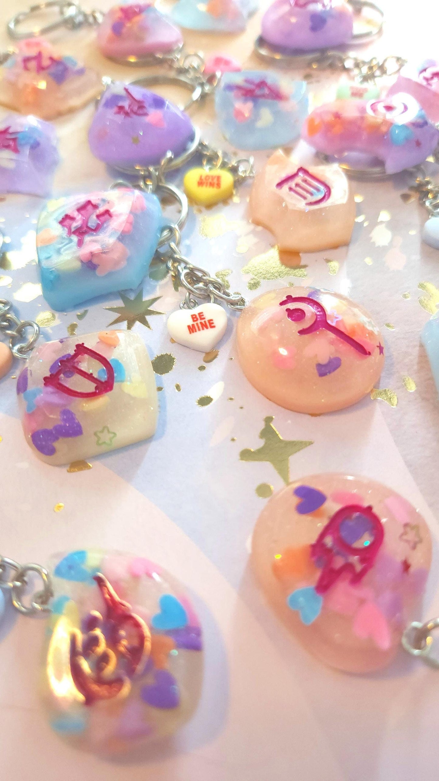 Candy Heart Jobstone Charms